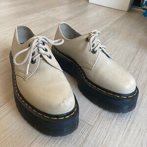 Doc Martens Women's 1461 Quad II Platform parchment beige pisa 8W